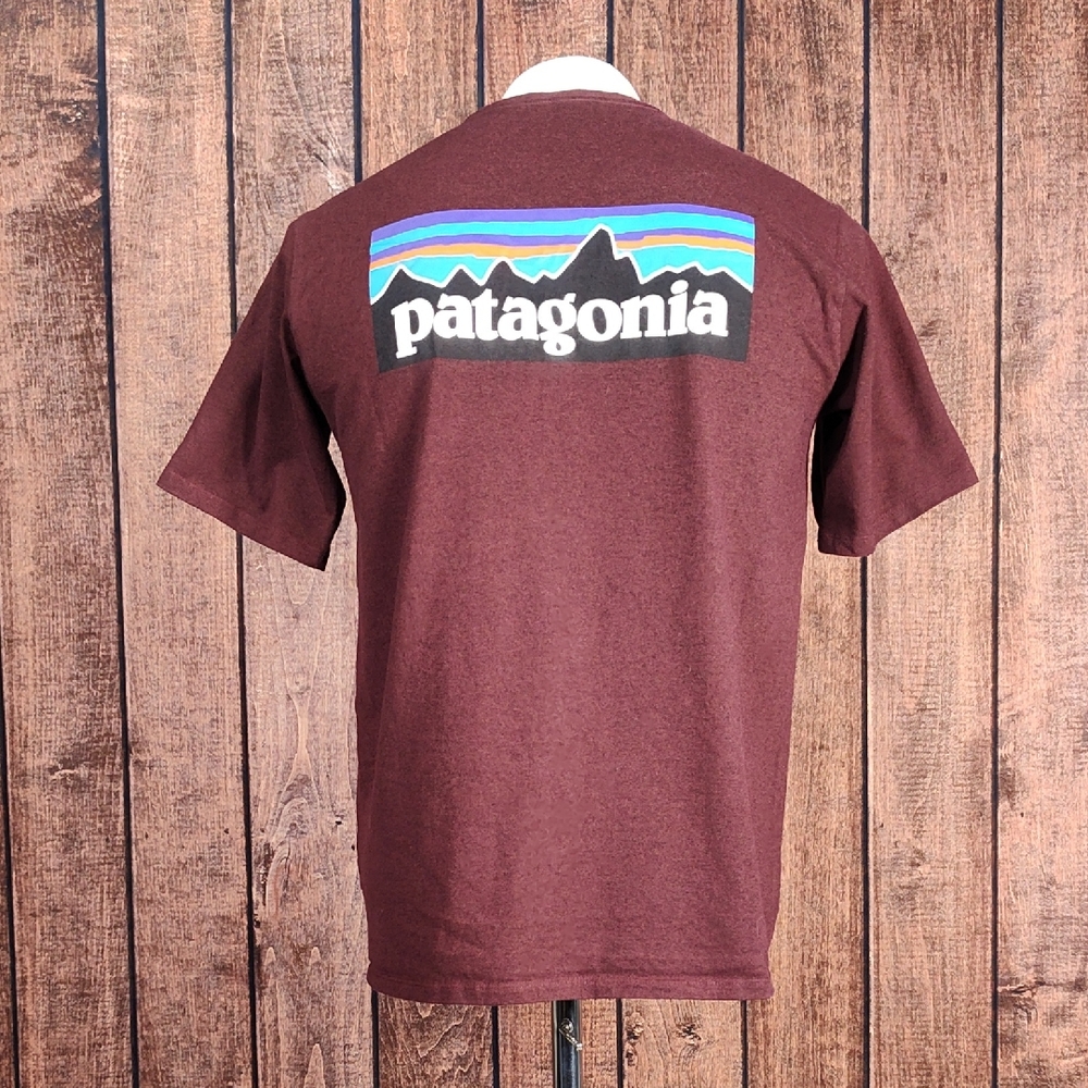 Patagonia Men's Limited Edition Burgundy Large Logo T-Shirt